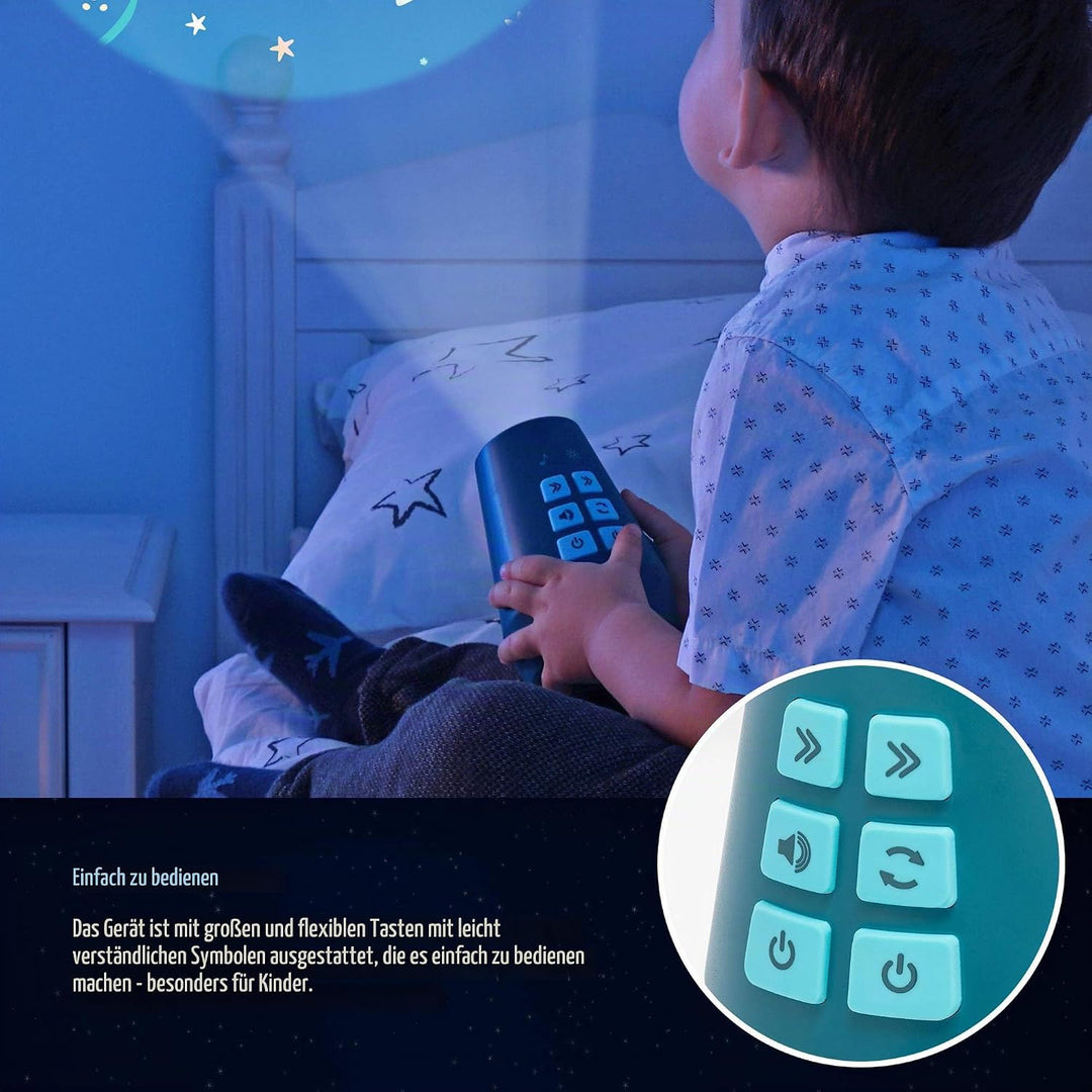 Reer DreamBeam Motiv-Projektor mit 24 verschiedenen Bildern, zaubert Traumlandschaften an Decke und