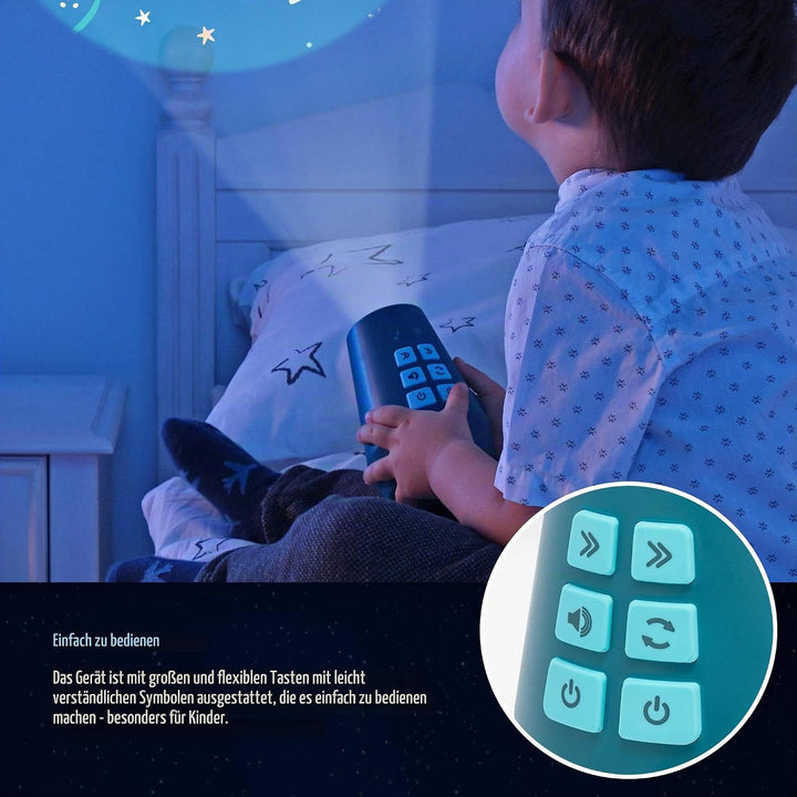 Reer DreamBeam Motiv-Projektor mit 24 verschiedenen Bildern, zaubert Traumlandschaften an Decke und