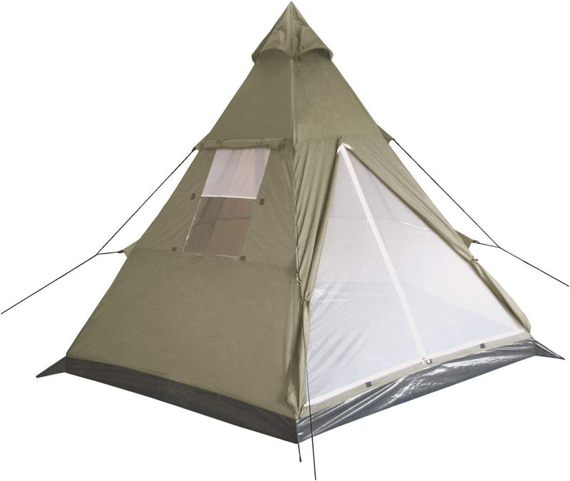 Indianer Zelt, "Tipi", oliv, Mittelmast, Grösse 290 x 270 x 225
