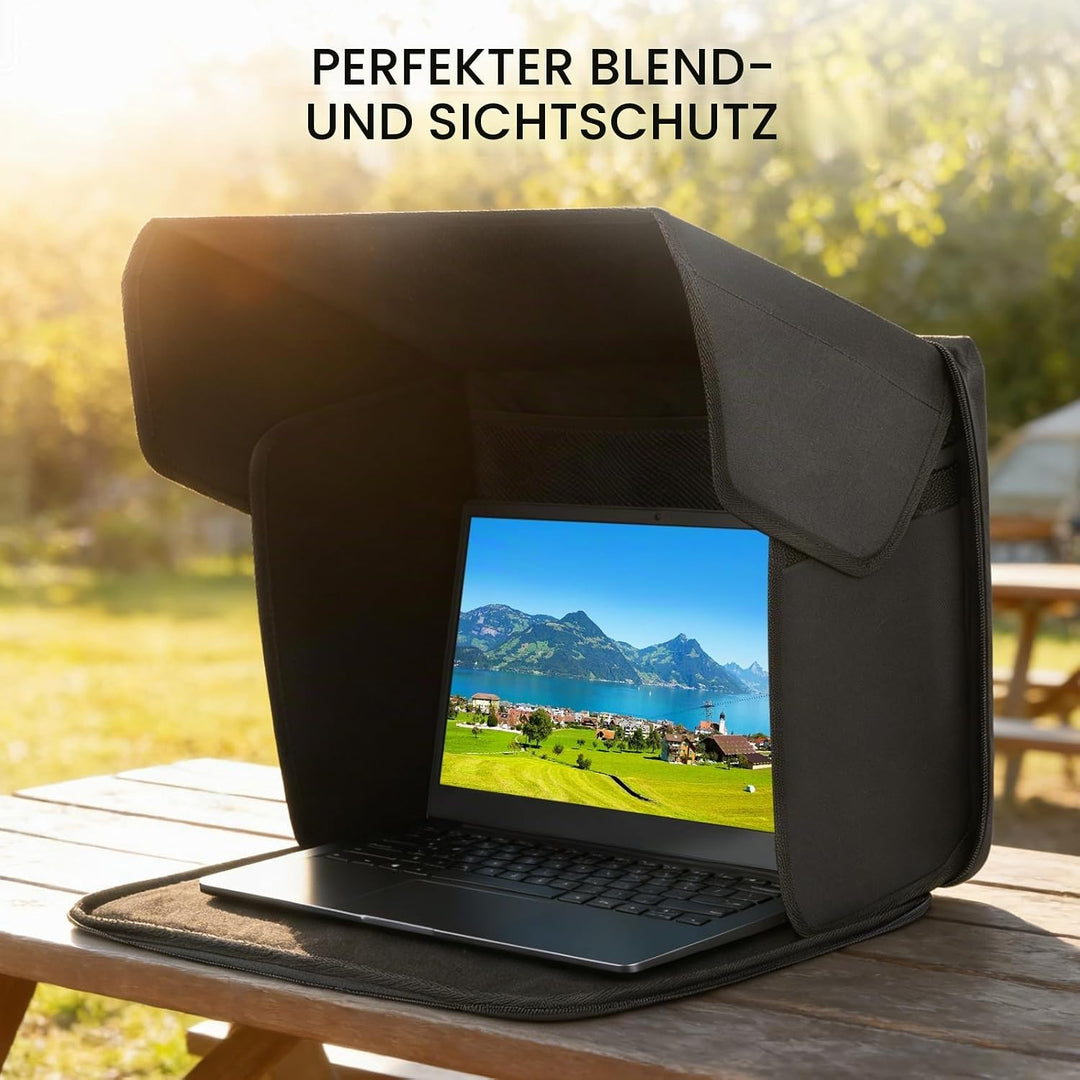 CISSIYOG Universal Laptop Sonnenschutz, Klappbare 2-in-1 Laptoptasche, Bildschirm Sonnenblende &amp; Sic
