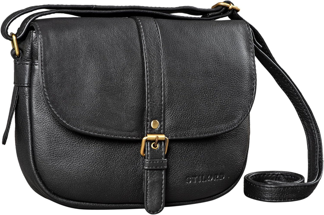 STILORD 'Leni' Damen Umhängetasche Leder kleine Handtasche Frauen Vintage zum Ausgehen Partytasche k