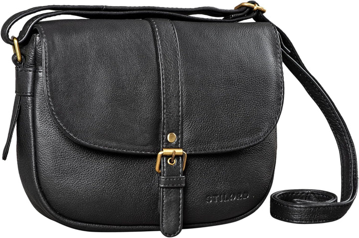 STILORD 'Leni' Damen Umhängetasche Leder kleine Handtasche Frauen Vintage zum Ausgehen Partytasche k