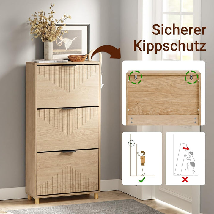 SoBuy schuhschrank schmal - schuhschrank Holz 24cm breit, grosse Kapazität für Schuhe bis Grösse 47,