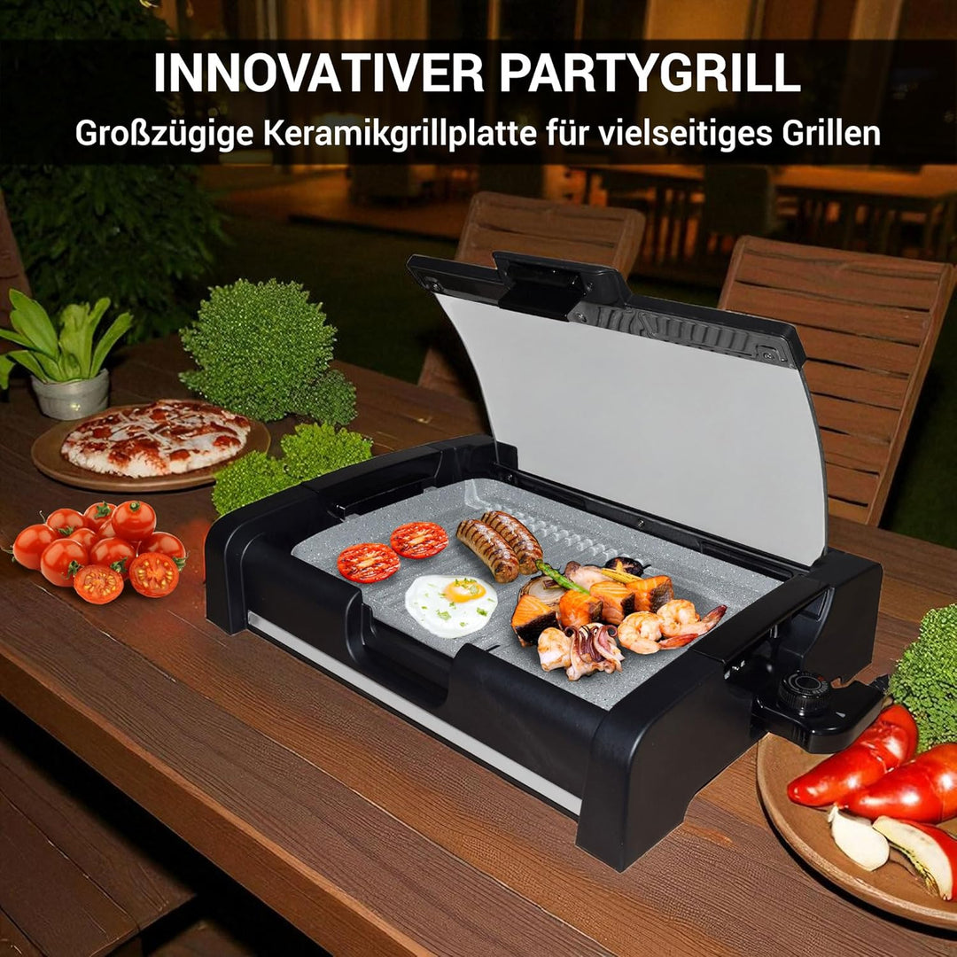 Syntrox Germany TG-1650W elektrischer Tischgrill mit Keramik Grillplatte Elektrogrill BBQ Grill Barb