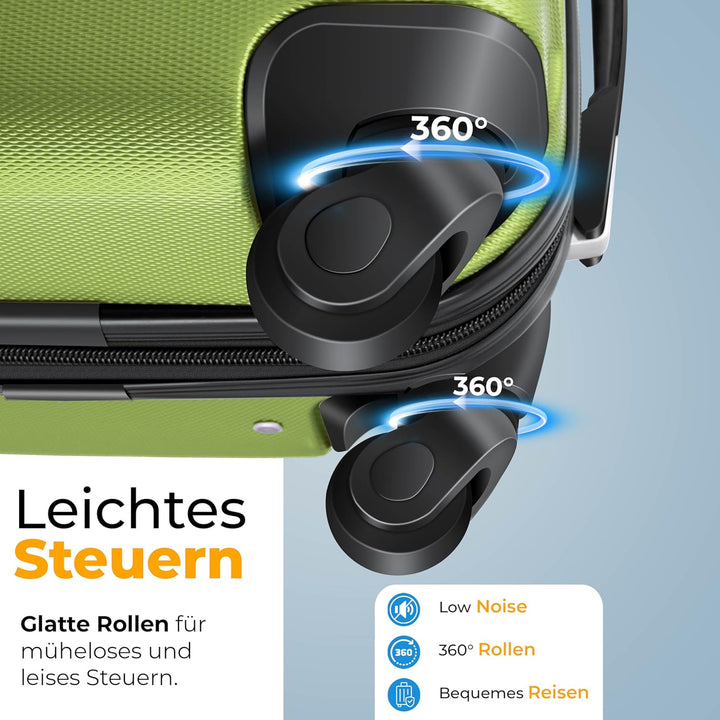 KESSER® Handgepäck Reisekoffer 55L Hartschalen-Koffer Inkl. Kofferwaage + Gepäckanhänger | Trolley G