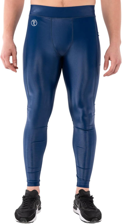 Kapow Meggings: Glänzende, Lange Herren Performance Leggings mit Kompression für Sport wie Fitness,