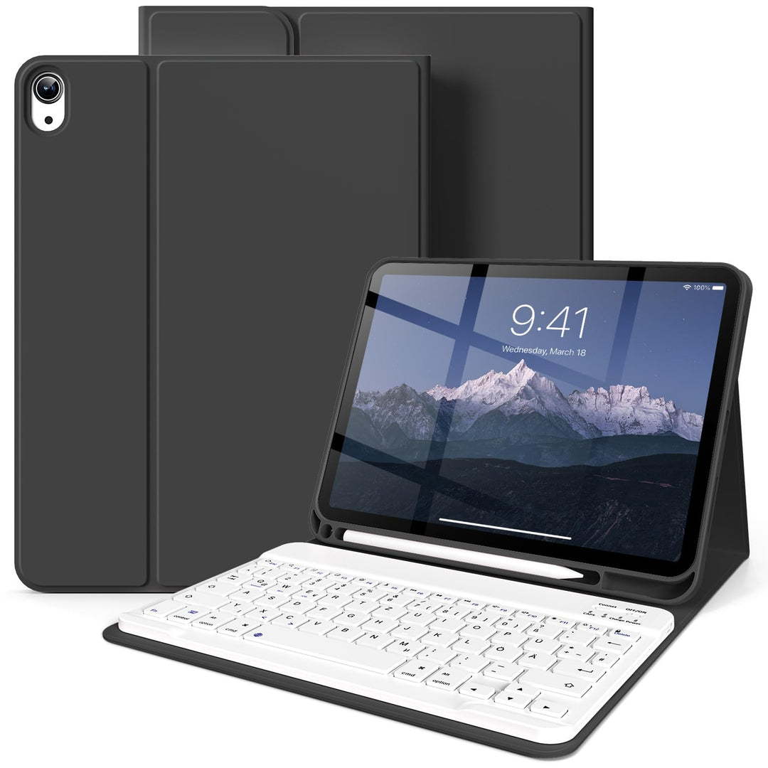 Hülle mit Tastatur für iPad A16 11. /10.Generation 11/10,9 Zoll 2025/2022, Magnetisches Anti-Detach