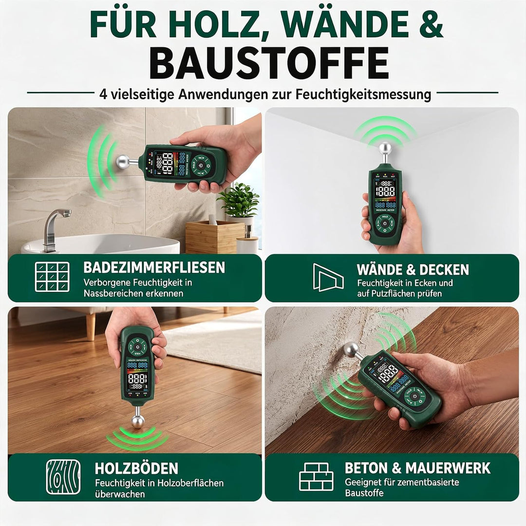 VORKIN Feuchtigkeitsmessgerät Wand mit Kugelsensor für zerstörungsfreie Bereichsscans,Feuchtigkeitsm