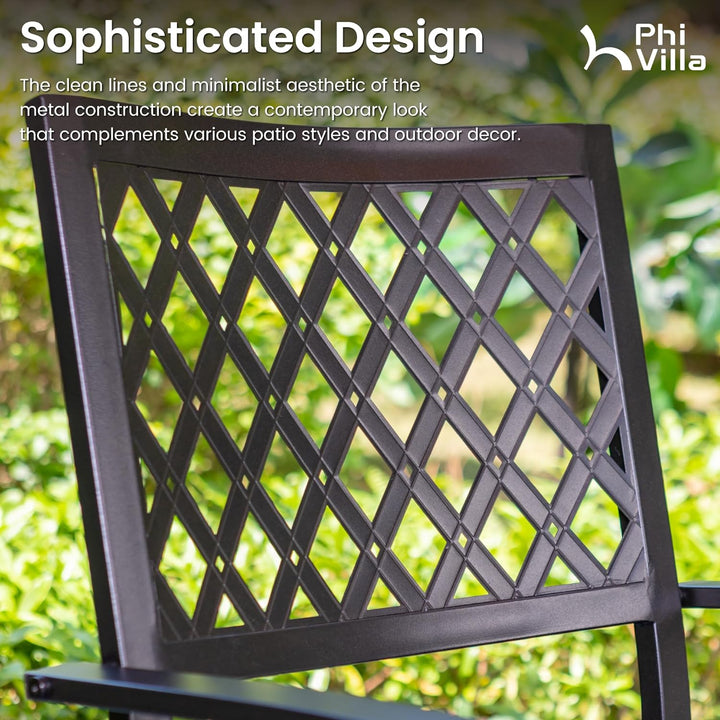 PHIVILLA Gartenmöbel Set 4 Stühle mit Tisch Wetterfest Terassenmöbel Gartentisch mit Stühlen Garten