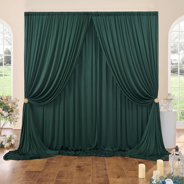 3×3 m Hunter Green Hintergrund Vorhang, Deko Hochzeit Dschungel Party Geburtstag Fotowand Hintergrun