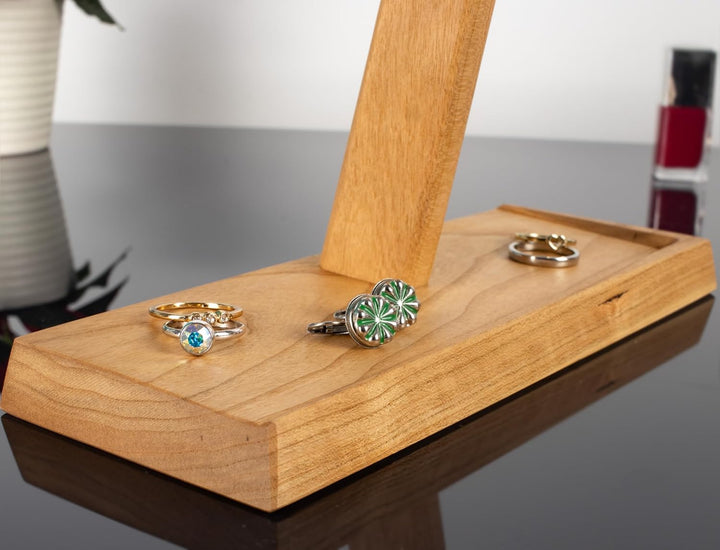 Wood and Steel Design – Schmuckbaum für Ringe, Ohrringe, Ketten, Halsketten und Armbänder, 3 Ebenen