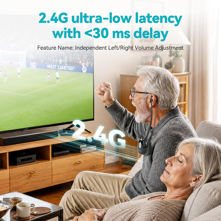 Retekess TA008 Funkkopfhörer Kabellos Für Tv, TV Sound Amplifie für Senioren, 2.4G Low Latancy, Ein