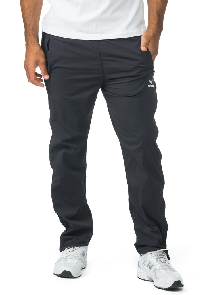 Erima Herren Trainingshose mit durchgehendem RV S Schwarz, S Schwarz