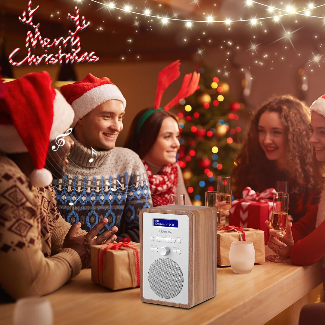 LEMEGA CR2+ DAB/DAB+ Digitalradio,UKW-Digitalradio,DAB-Radio Netzbetrieben,Doppelter Wecker,Küchen-S
