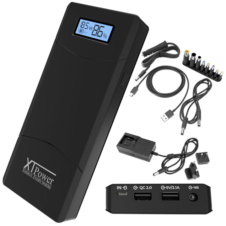 XTPower® XT-20000QC3-PA Powerbank inkl. Netzteil - moderner DC + USB QC3 Akku mit 20400mAh - 1x USB,
