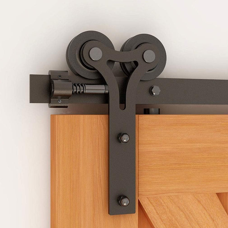 CCJH Schiebetüren Schiebetürsystem, 6.6FT (200cm) Laufschiene Schiebetuer Y Form Rolle Set fuer Schi