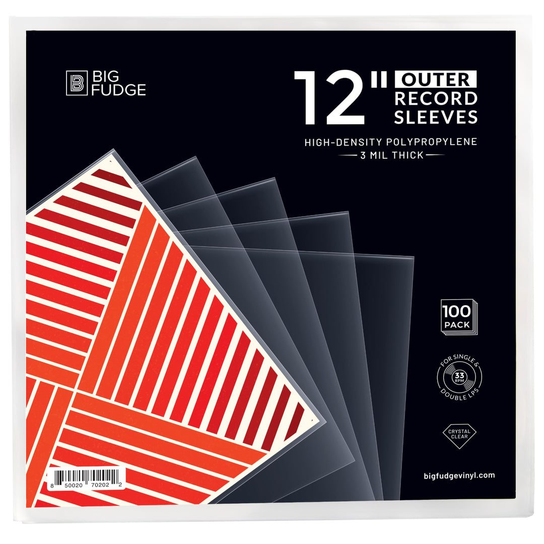 BIG FUDGE Vinyl Schallplatten Hüllen Aussen - 12" x 100 Stk. - LP Hüllen Transparent aus 3mil Starke