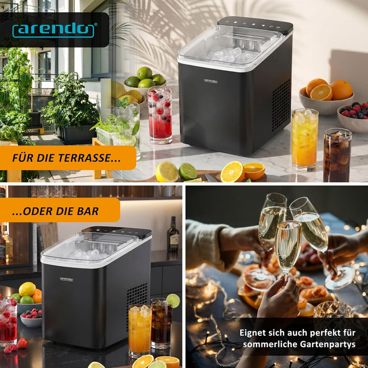 Arendo – Eiswürfelmaschine – Ice Cube Maker – 150 W – 12 kg Eis pro Tag – Automatische Abschaltfunkt