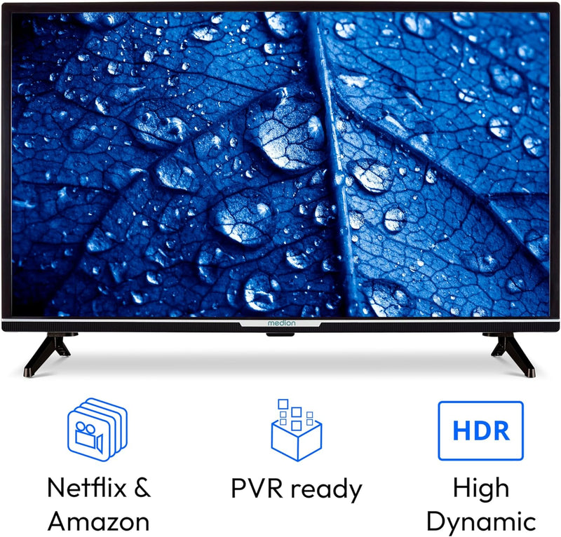 MEDION P13207 (MD 30018) 80 cm (32 Zoll) Full HD Fernseher (Smart-TV, HDR, Netflix, Prime Video, PVR