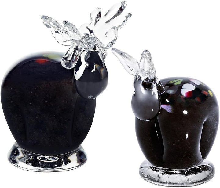 CRISTALICA Glasfigur Elch blaugrau 12cm