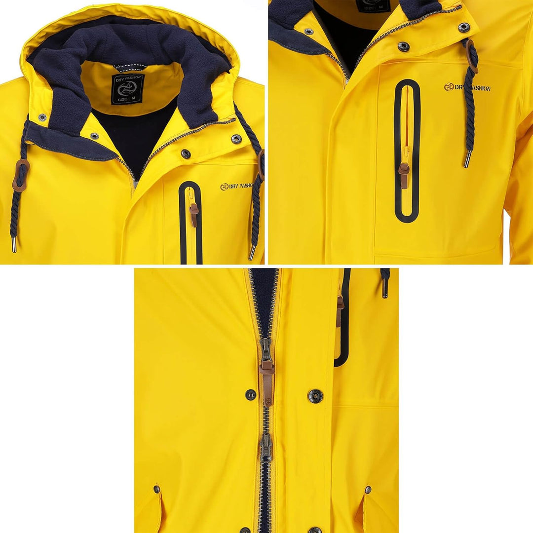 Dry Fashion Herren Regenjacke Bergen - Herrenjacke Regenmantel Männer Jacke Gefüttert Winddicht Wass