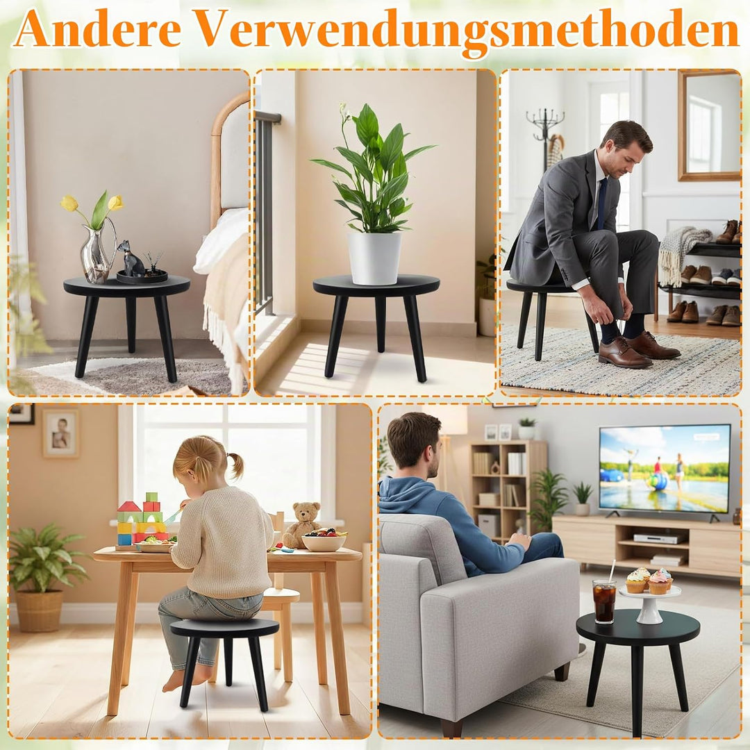 Blumenständer Holz, Rundschreiben Pflanzenständer Hoch, Dreibein Pflanzenregal Indoor für Pflanzen,