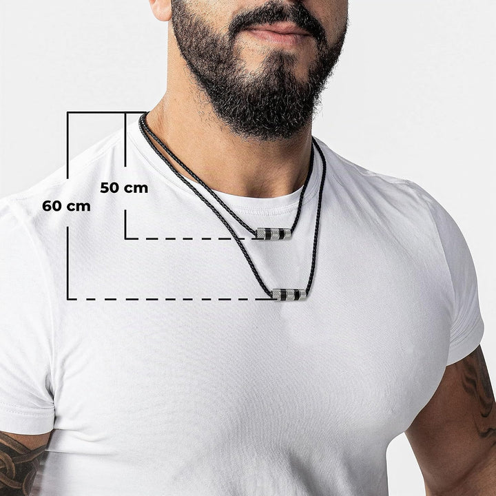 SERASAR Premium Leder Halskette Herren | Edelstahl Anhänger | Sicherer Verschluss | Drei Farben | In