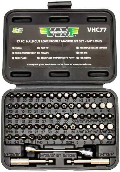 Vim Tools vhc77 'Satz' Half Cut Gedrungen Bit Set