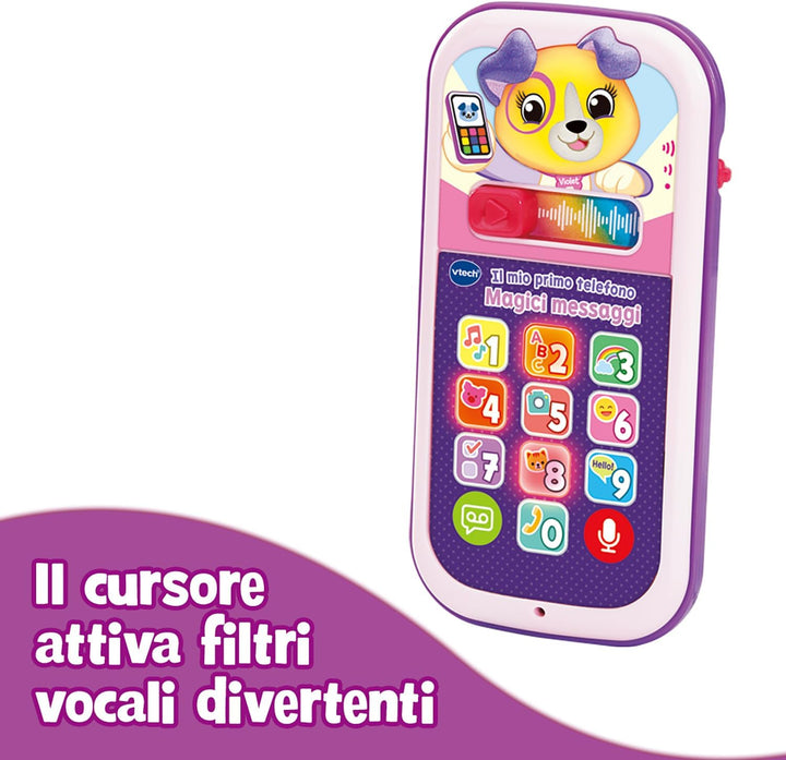 VTech Mein erstes Telefon – Magische rosa Nachrichten, interaktives Telefon für Kinder, Lernen Sie d