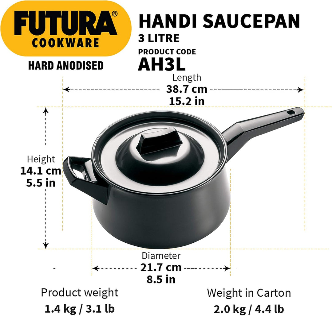 Futura Hard Anodised Handi, 3 Litres