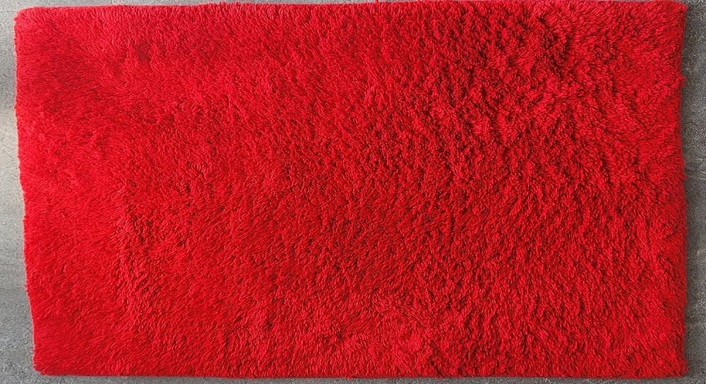 Spirella 10.15590 Badteppich 60 x 90 cm, True Red, 100% Bio-Baumwolle