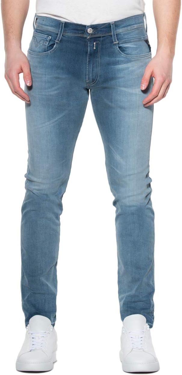Replay Herren Jeans Hyperflex Bio mit Stretch 38W / 36L Medium Blue 009, 38W / 36L Medium Blue 009
