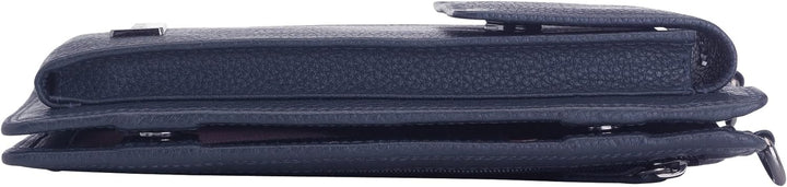 Josephine Osthoff Handy Umhängetasche mit Geldbörse, handgemacht aus 100% Echtleder, Clutch für Dame