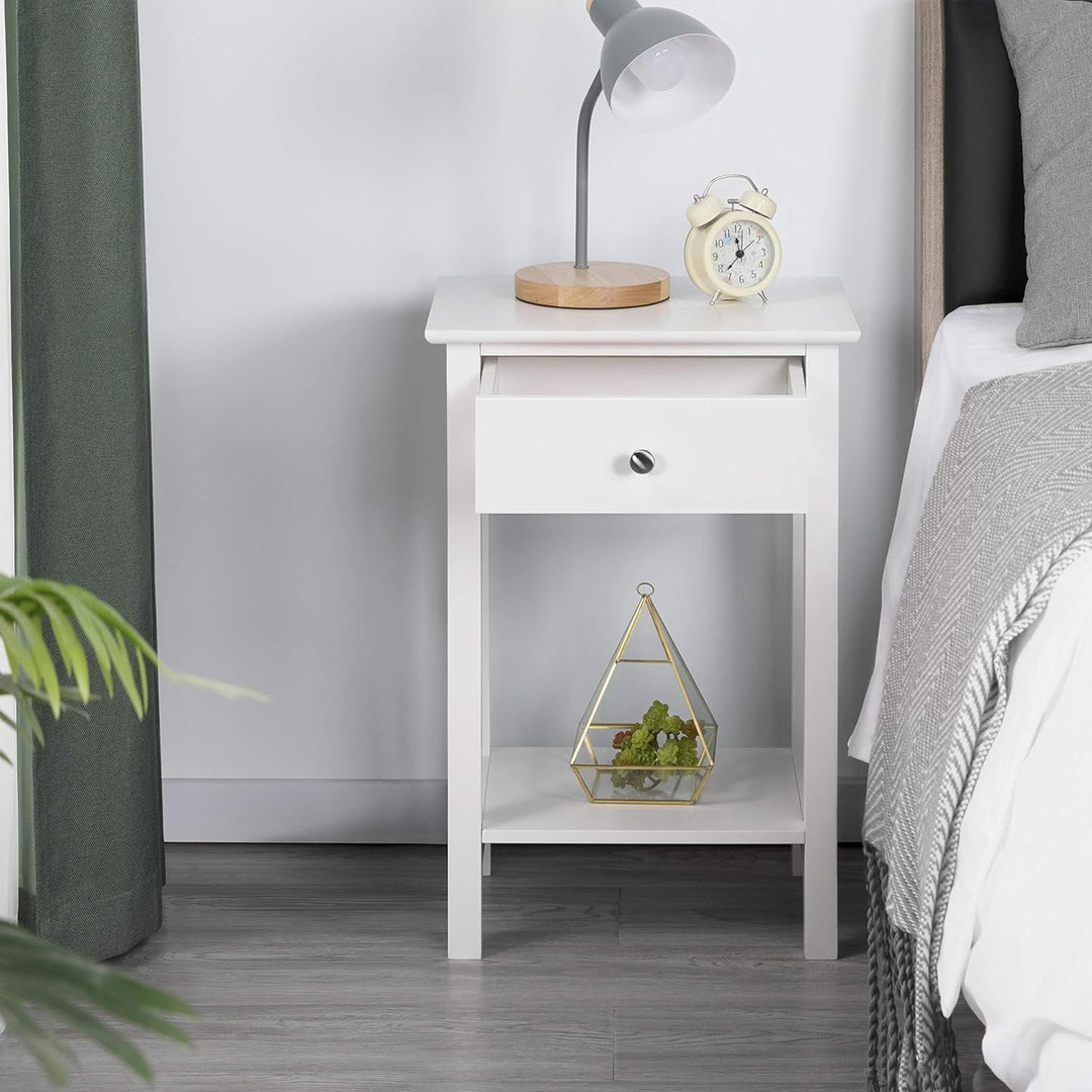 Yaheetech Nachttisch mit Schublade, Beistelltisch mit Ablage, Nachtkonsole Kommode Sofatisch, 40 x 3