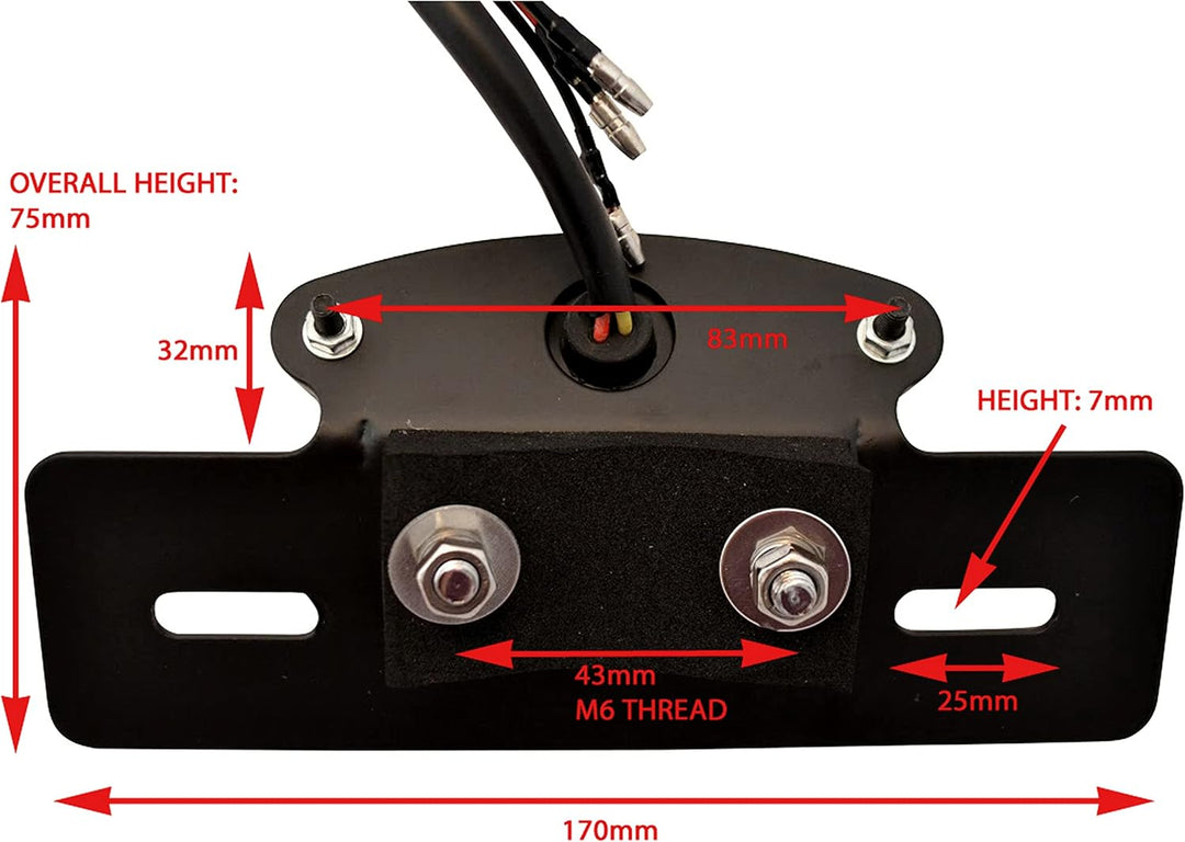 Alchemy Parts Schwarz Sehr Hell E-Geprüft Klarglas Rot LED Heck Bremsleuchte mit Nummernschild Numme