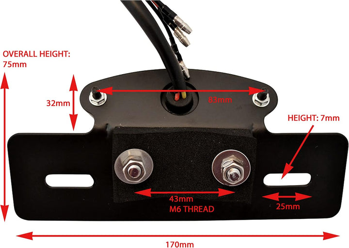 Alchemy Parts Schwarz Sehr Hell E-Geprüft Klarglas Rot LED Heck Bremsleuchte mit Nummernschild Numme
