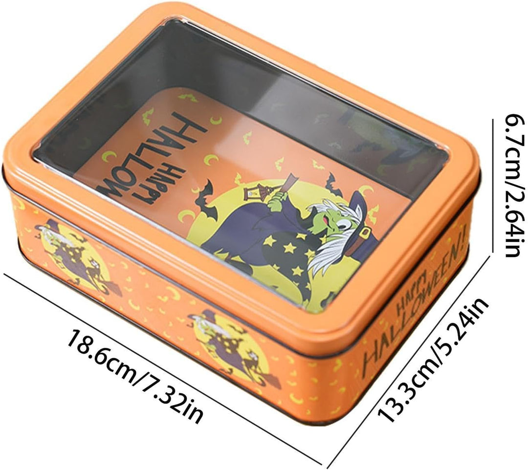 Halloween Party Snack Boxen Metallbehälter mit Deckel und Verschluss | Plätzchenboxen für Halloween-