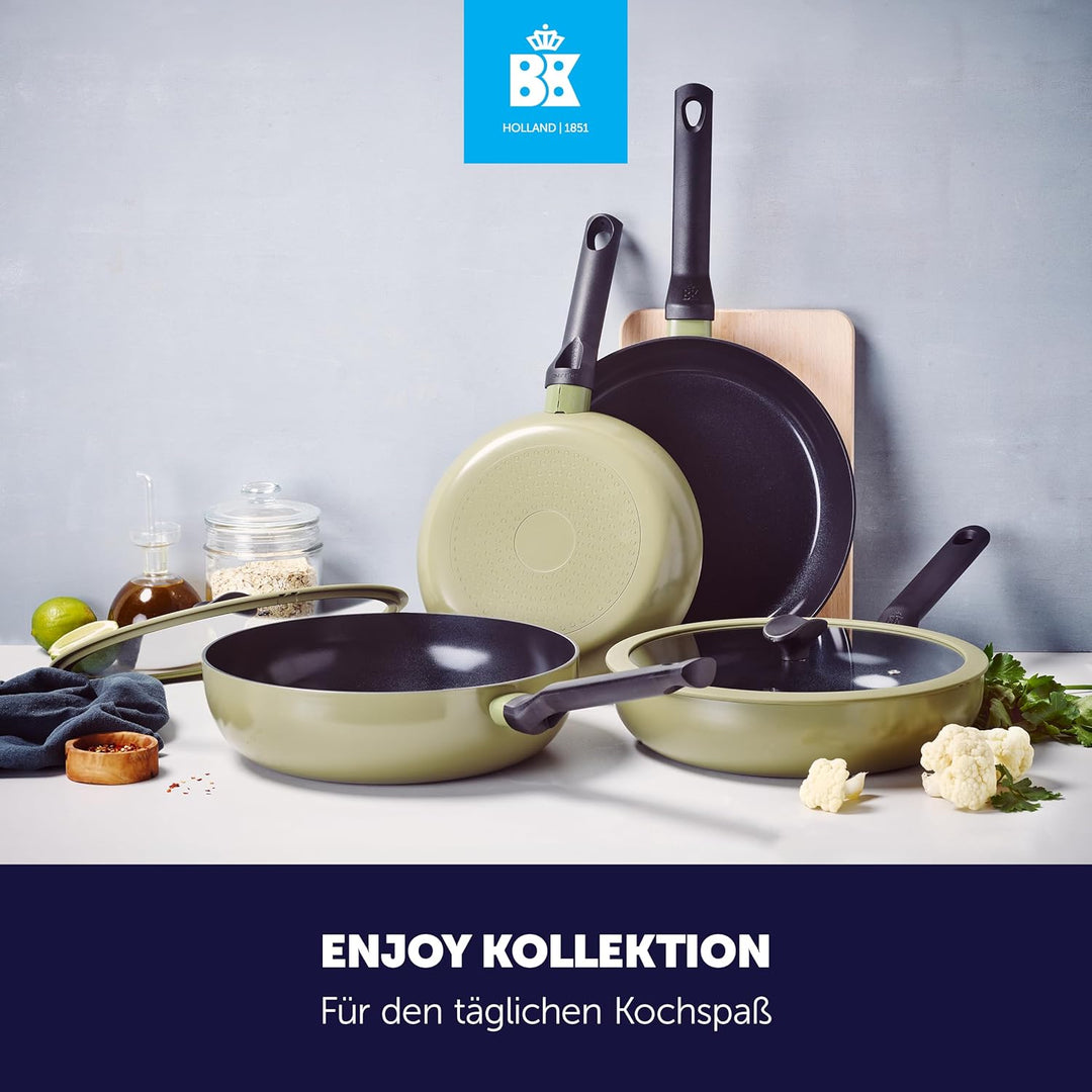 BK Enjoy Keramik-Wokpfanne mit Deckel Ø 28 cm/4,2 l, PFAS-frei, Induktionsgeeignet, Ofenfest bis 160