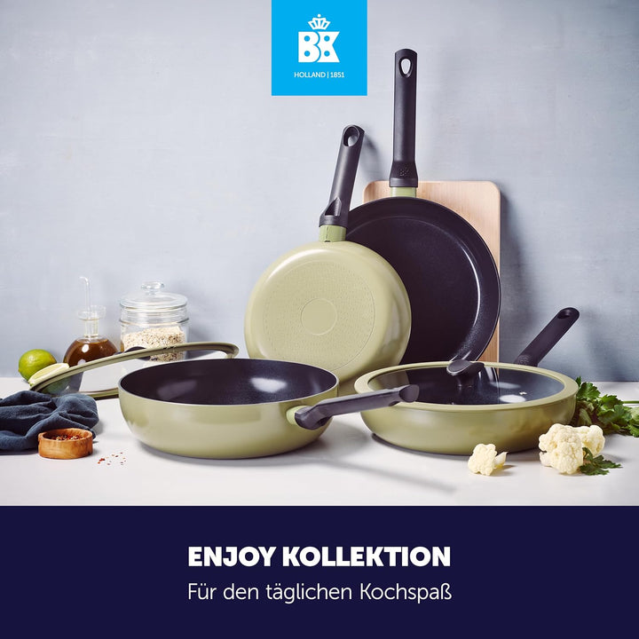 BK Enjoy Keramik-Wokpfanne mit Deckel Ø 28 cm/4,2 l, PFAS-frei, Induktionsgeeignet, Ofenfest bis 160
