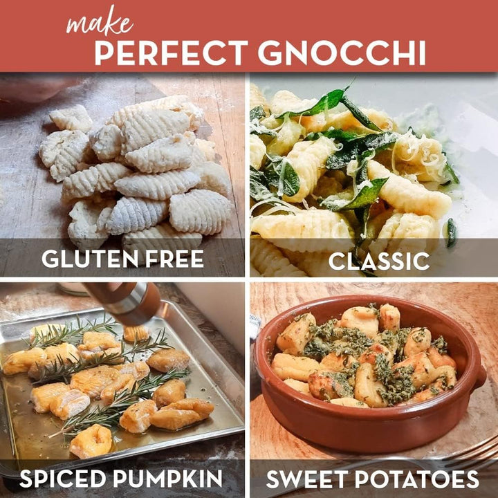Gnocchi-Brett und Butterpaddel-Set mit Rezeptbuch | Pastamaker Geschenk für Köche | Seien Sie ein Ex