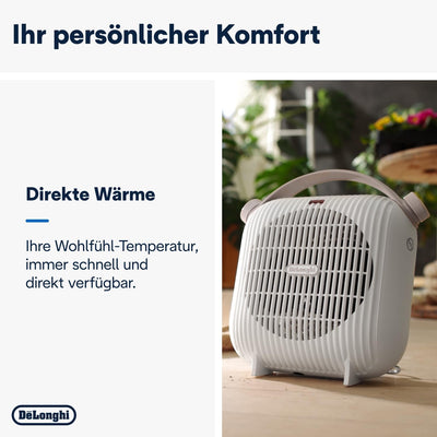 De'Longhi HFS30B24.W Tischheizlüfter, 2400 W, weiss/altsrosa, Weiss