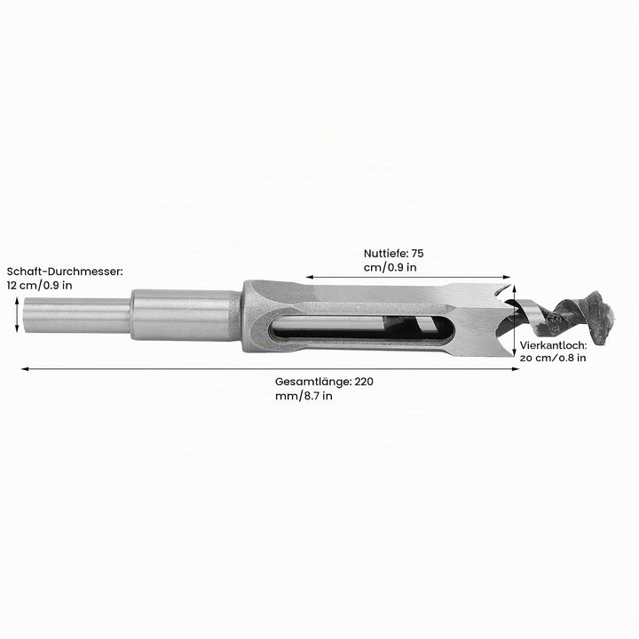 20mm Vierkantloch-Einsteckmeisselbohrer, Lager Stahl Holzbearbeitung Vierkantlochbohrer-Fräser
