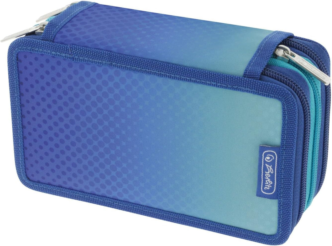 Herlitz Etui TriCase 31teilig befüllt, Dip Dye Blue/Turquoise, 1 Stück