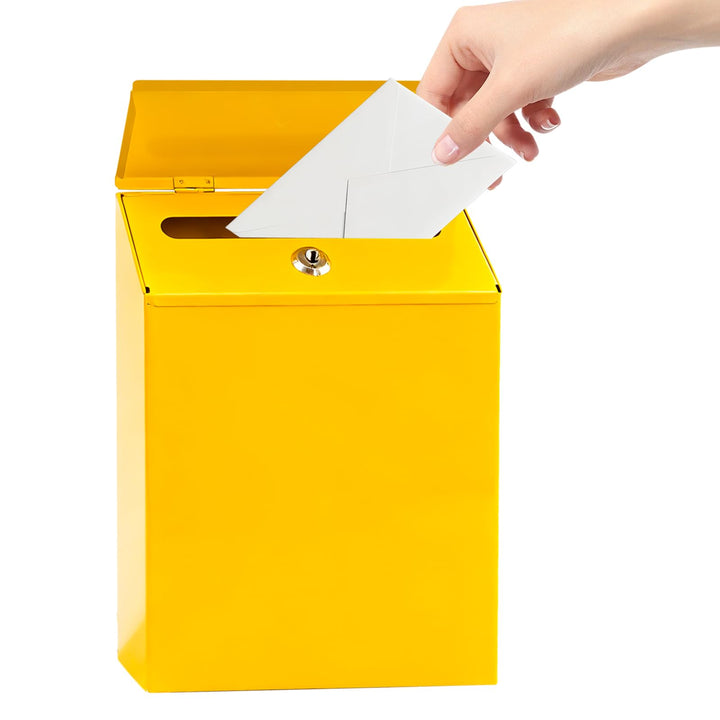 Wandbriefkasten Metall, 22 * 6.5 * 29cm Postkasten mit Schloss Klein, Dekorativer Briefkasten Bunt m