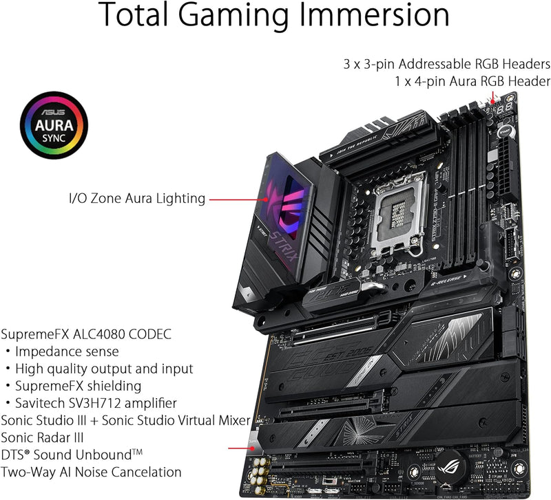 ASUS ROG Strix Z790-E Gaming WIFI Mainboard Sockel Intel LGA1700 (ATX, DDR5 Speicher, 5x M.2, PCIe 5