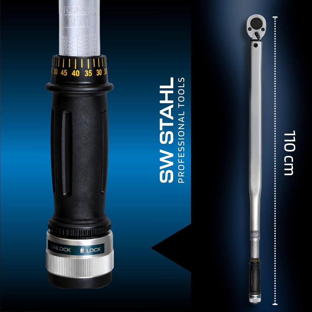 SW-Stahl 03941L-IMP Profi Drehmomentschlüssel 3/4 Zoll 140-700 Nm I Rechtsanzug I Genauigkeit: ± 3%