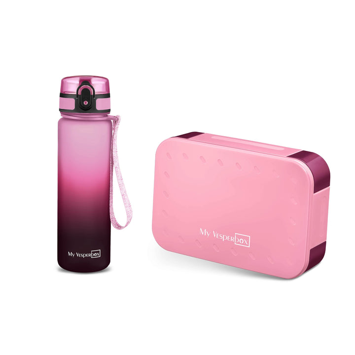 My Vesperbox - Mini Lite Set – Bento Box &amp; Trinkflasche 500ml – Lunchbox mit variablen Fächern – Bro