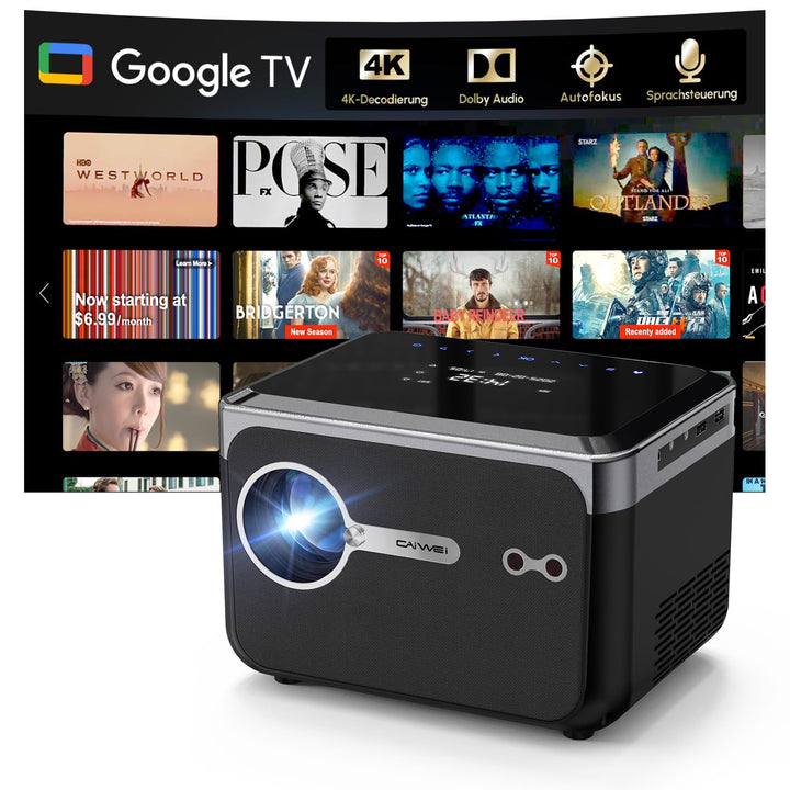 LED Beamer 4K Tragbarer Heimkino, 2026 CWEUG Smart Beamer mit YouTube, Android OS, DB Audio, NFC, Au