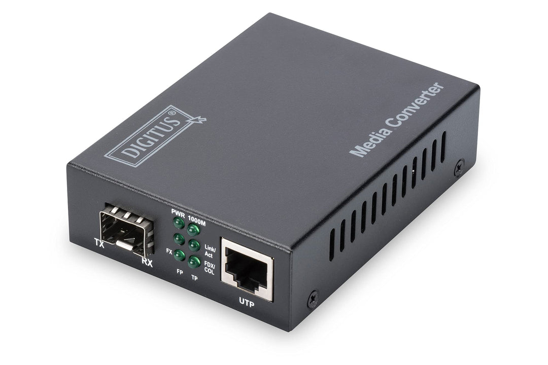 DIGITUS Medienkonverter - SFP Port - Gbit Ethernet - RJ45 / SFP - 10/100/1000Base-T/TX zu 1000Base-S