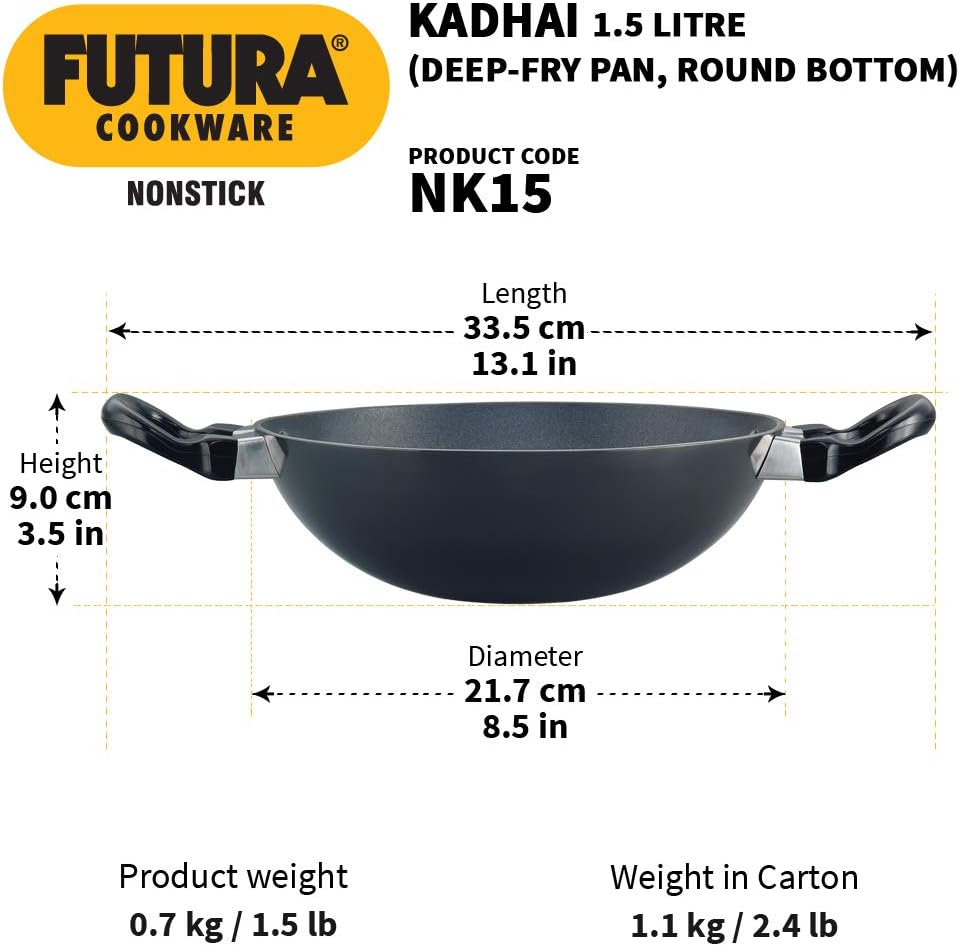 Futura Non-Stick Deep-Fry Pan (Kadhai) 1.5 LITRE